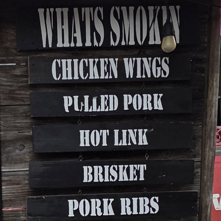 Smoked meats - chicken wings, pork ribs, brisket at The Lot