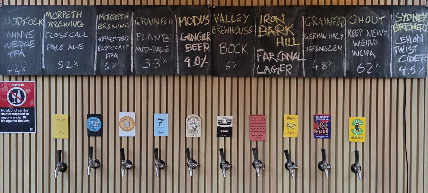 Taphaus craft beer bar at The Lot Smokehouse - local brewery beers on tap